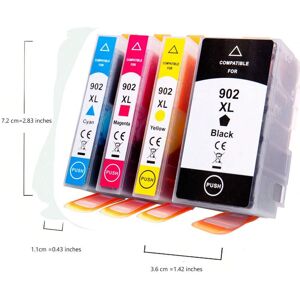 SHEIN Compatible Ink Cartridge Replacement For HP 902XL Ink Cartridges Combo Pack, Replacement For HP 902 Ink Cartridges Compatible With OfficeJet 6978 6968 6954 6962 6960 6970 6971 6974 6975 6976 6979 6950 6951 6956 6958 6961 6963 6964 6966 Printer (4Pac