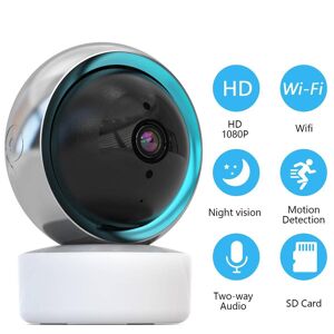 SHEIN 1pc ABS 5G Dual-band 1080P Smart Wireless WiFi Home Camera, Modernist 360-degree Rotation HD Infrared Night Vision For Home Black and White one-size