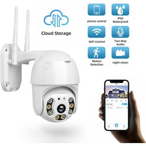 SHEIN 1pc US Plug Security Camera Outdoor, WiFi IP Surveillance Camera Home Security System,Floodlight Motion Detection Auto Tracking,Two Way Audio,Night Vision,IP66 Waterproof Video Surveillance Camera White 1 Camera Kit