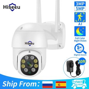 SHEIN Hiseeu 1080P 2MP WiFi Surveillance Camera Two-WayAudio 5X Digital Zoom Outdoor Color NightWision Smart Home Security Camera CCTVCamera Video Surveillance White 1 Camera Kit