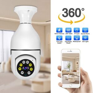 SHEIN 1pc 360° Creative Bulb Shaped Surveillance Camera, 2MP 1080P HD,Two-Way Audio Wireless Security Camera Cams With Night Version White 1 Camera Kit