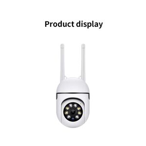 SHEIN High Definition Outdoor Night Vision Security Surveillance Camera With Built-in Wifi Antenna, Dual External Antennas, Sound Detection, Two-way Audio, Night Vision Mode, Suitable For Indoor, Office (optional With Tf Card) White camera,camera+8G TF ca
