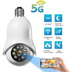 SHEIN 1pc 2MP Bulb Surveillance Camera 5G& 2.4GHz WiFi, 360° 1080P PTZ Security Cameras Wireless Outdoor Indoor Full Color Day And Night, Motion Detection, Two Way Audio,Easy Installation,Baby Monitor