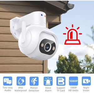 SHEIN 1pc 4MP 2K Security Cameras For Home, Surveillance Cameras Outdoor With Motion Detection, Spotlight/Siren Alarm, Color Night Vision, 2-Way Talk, Waterproof, Micro SD/Cloud Storage WiFi Camera