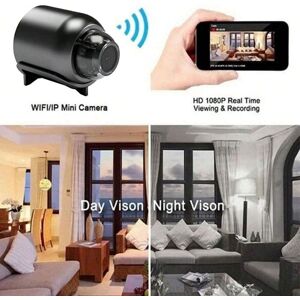 SHEIN Mini Wifi Camera 1080P HD Indoor Security Surveillance Camera Night Vision Camcorder IP Cam Audio Video Recorder Black 1080P Camera with 32GB TF Card