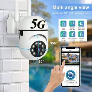 SHEIN 5G&2.4G Dual Band Surveillance 200W 1080p Outdoor Panoramic Camera Built-In Microphone And Speaker Supports Real-Time Voice Intercom 1080P HD AI Auto Tracking CCTV Surveillance AI Auto Tracking CCTV Surveillance IR Night Vision IP Cam Full Color CCT