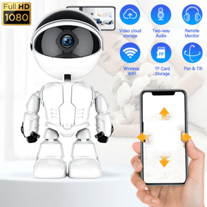 SHEIN 1pc 2mp Intelligent Robot Ptz Wifi Camera For Indoor Video Monitoring With Ai Auto Human Body Tracking Function White one-size