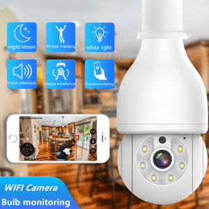 SHEIN 1pc 3mp Home Full-color Night Vision Cctv 360-degree Ptz Camera Wifi Wireless Smart Camera For Security White one-size