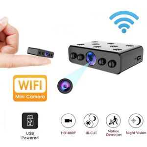 SHEIN 1pc Super Miniature Hd 1080p Wireless Wifi Mini Home Security Night Vision Usb Camera With Wide-angle Lens, Motion Detection, Plug And Play Black one-size