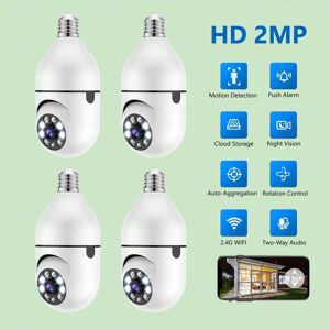 SHEIN 1080P Wireless Light Bulb Camera,Wireless Security Camera, Indoor Outdoor WIFI Camera, Wireless Camera,E27 AI Smart PTZ IP Camera,Home Monitor,Two Way Audio Motion Detection Alarm Push Dual-Light Night Vision,With Night Lamp Webcam, Compatible With 