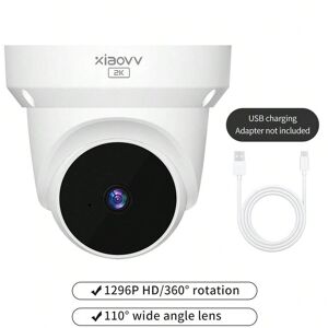 SHEIN Xiaovv Smart Pan/Tilt Conch Machine Wifi Surveillance Camera 1080P 360° No Blind Angle Monitoring Powered On,Powered By Data Cable, No Adapter Provided,1 Pc Xiaovv PTZ Dome Camera 2K White