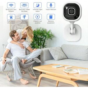 SHEIN Wireless Surveillance Camera Home Indoor Wifi Monitor HD Security Network Wireless Ip Hd Degree Wifi Camera Home Security Cameras Night Vision Detection Two-Way Talk White