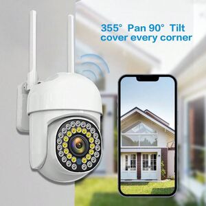 SHEIN 1pc Surveillance Camera Outdoor,WiFi Outdoor Security Cameras Pan-Tilt 360° View,Surveillance Cameras With Motion Detection,2-Way Audio, Full Night Vision, Waterproof White