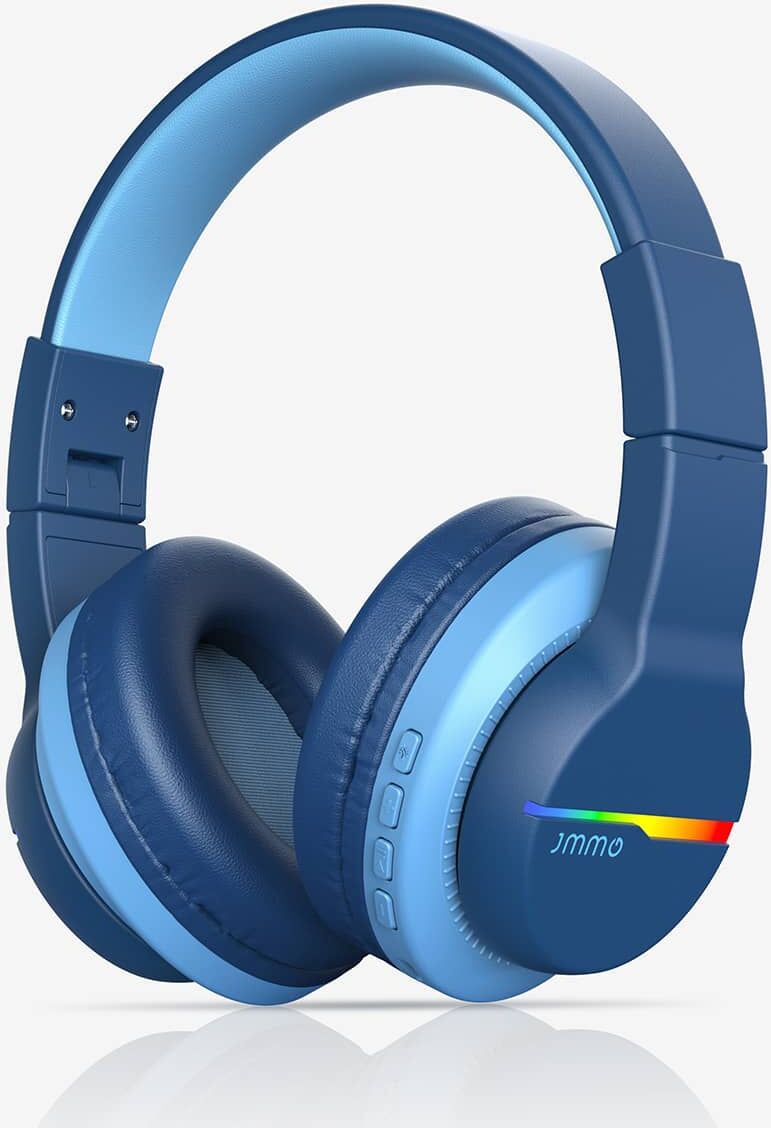 SHEIN Kids Headphones With Microphone,3 Listening Modes & Ear Shell RGB Light,15h Play Time & HD Microphone & Stereosourd Foldable & Durable For School Online Courses & Voice Calls Blue one-size