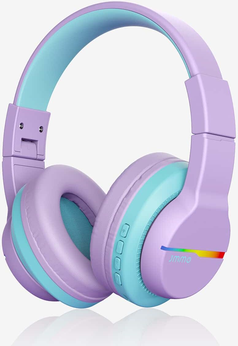 SHEIN Kids Headphones With Microphone,3 Listening Modes & Ear Shell RGB Light,15h Play Time & HD Microphone & Stereosourd Foldable & Durable For School Online Courses & Voice Calls Purple one-size