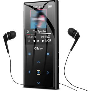 SHEIN 64GB MP3 Player, Bluetooth 5.0, Oilsky Portable Digital Lossless Music Mit FM Radio, Eingebauten Lautsprechern, Touch Button, Voice Recorder, Leichtgewicht Für Sport, Bis Zu 128GB Black