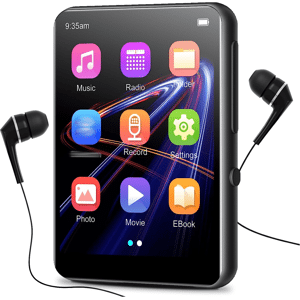 SHEIN 32GB MP3-Player, Bluetooth 5.0, Hi-Fi Verlustfreie Klangqualität Mit Lautsprechern, Sprachaufzeichnung, FM-Radio, 2,4-Zoll Voll-Touchscreen Metallgehäuse, Unterstützt Bis Zu 128 GB Black