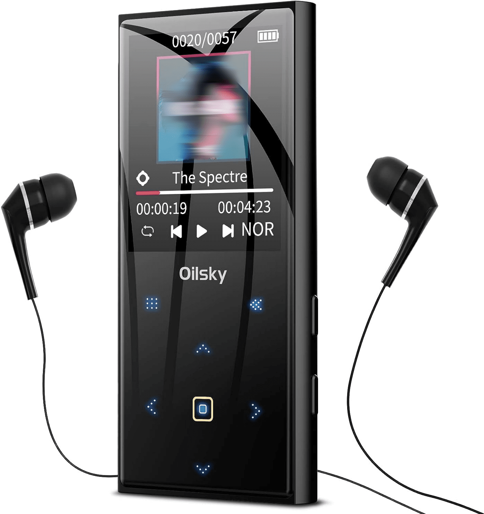 SHEIN 64GB MP3 Player, Bluetooth 5.0, Oilsky Portable Digital Lossless Music Mit FM Radio, Eingebauten Lautsprechern, Touch Button, Voice Recorder, Leichtgewicht Für Sport, Bis Zu 128GB Black