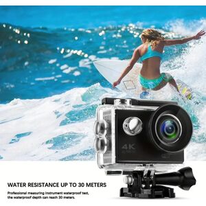 SHEIN 4k Sports Camera With Wifi, Waterproof, Underwater Camcorder, Hd Outdoor Photography Equipment Black 2.36*1.60*0.98 inches