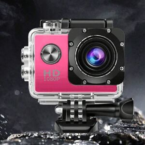 SHEIN 1080P Outdoor Sports Action Camera, 30M Underwater Waterproof DV Camcorder With Accessories Kit, Action Camera 120 Degree Wide Angle, 2.0 inch Screen, Support 32G SD Memory Card, For Beginners, Record Vlogs, Cycling Record(pink) Pink