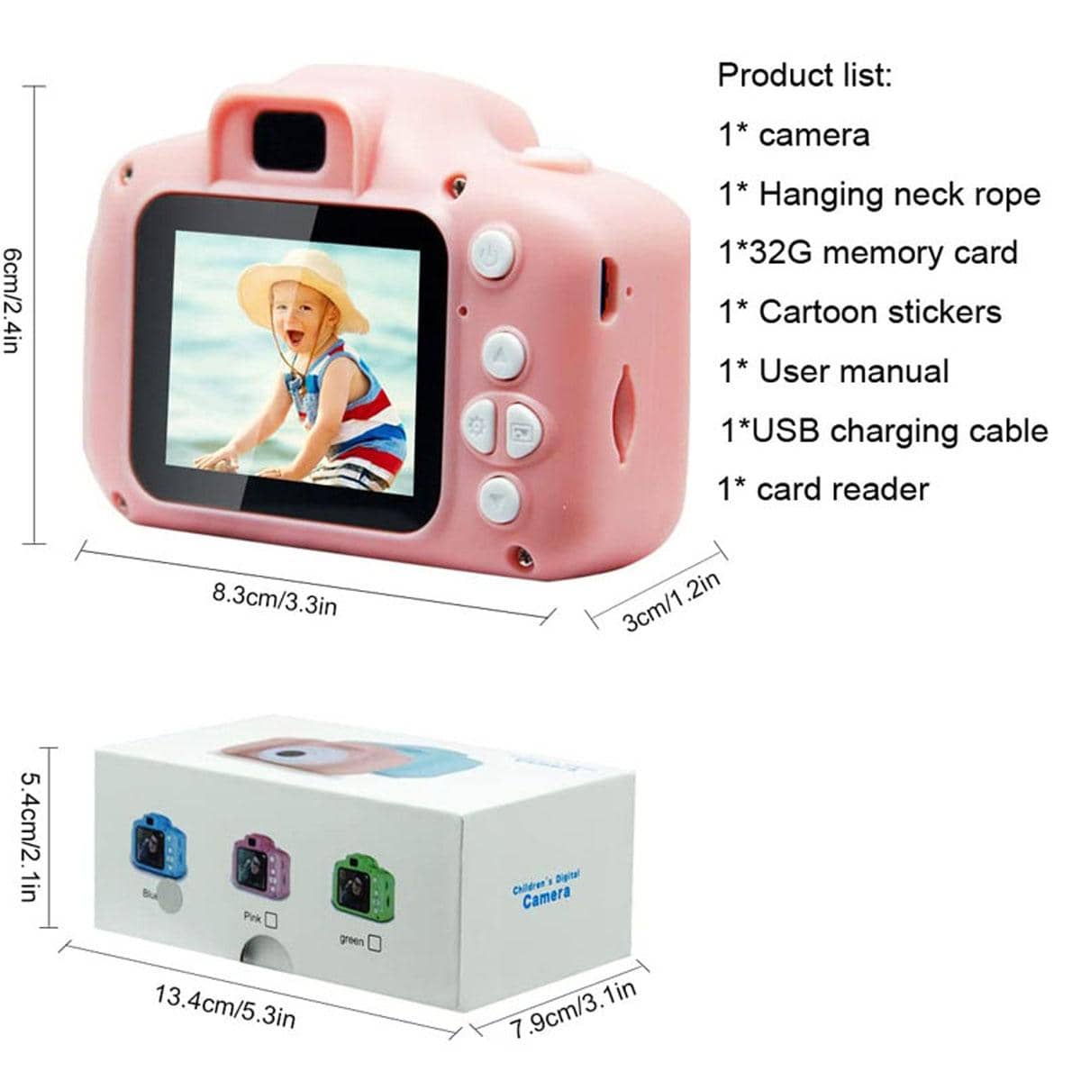 SHEIN 1pc Mini ABS Camera, Modern Pink Digital Camera For Kid's Birthday Gift Pink one-size