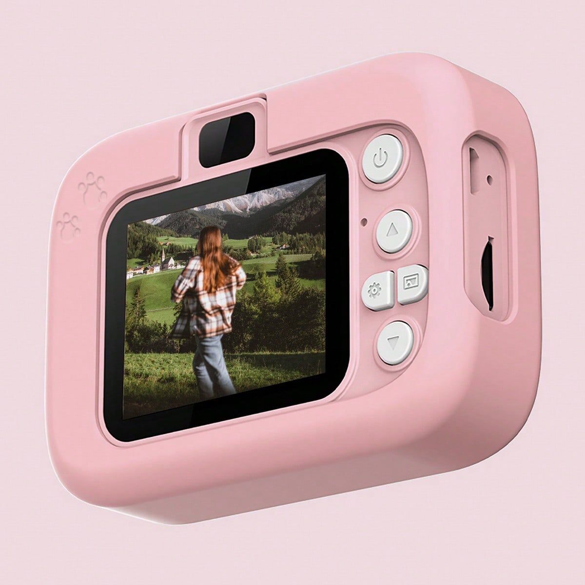SHEIN 1 Pc Mini Digital Camera With Cute Cartoon Cat, No Memory Card Pink one-size