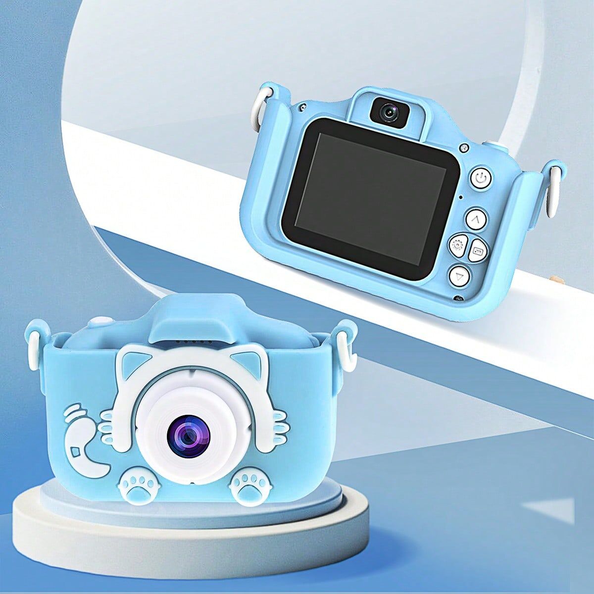 SHEIN Kids Camera For Girls, Digital Camera For Kids Toy Children Selfie Photo Video Camera, Gift For Girls And Boys Age 3 4 5 6 7 8 9 Years Old Blue