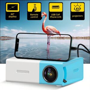 SHEIN Mini Projector, Portable 1080P For Home Theater/Outdoor/Party/Office Projector,Support For Laptop,Smartphone,Game Console,TV Stick,PC,Compatible With USB, HDMl, Audio, AV. Blue