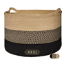 SHEIN 1pc Large Blanket Basket, Storage Basket, Laundry Basket, 21.7"X 13.8", Laundry Hamper, Cotton Rope Basket, Blanket Basket Living Room, Toy Basket (Brown & Black) Black one-size