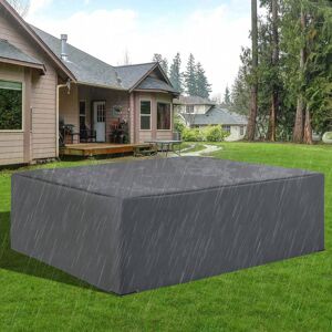 SHEIN Outsunny 600D Oxford Patio Corner Set Cover Outdoor Garden Rattan Furniture Protection Cover Protector Waterproof Anti-UV Grey 225L X 210W X 70Hcm Grey