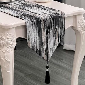 SHEIN Modern Simple Style Luxury Table/furniture Runner Nordic/american Style For Dining/coffee Table, Bed, White Black 35*200