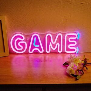 SHEIN 1pc Game Themed Pink Led Neon Wall Sign For Home Game Room And E-sports Room, Usb Powered, Home Party Decor Multicolor one-size