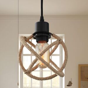 SHEIN 1pc Vintage Iron Art Kitchen Pendant Light Black S