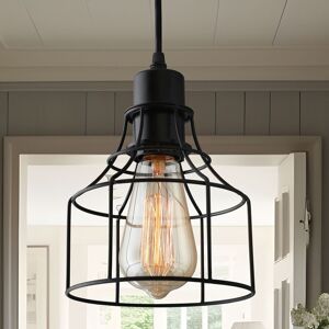 SHEIN 1pc Vintage Iron Art Kitchen Pendant Light Black S