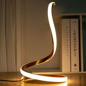 SHEIN 1pc Creative S-shaped Gold Color Warm Light Table Decorative Lamp Yellow one-size