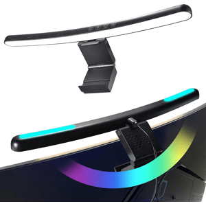 SHEIN 1pcs Curved Computer Monitor Light bar for Curved Monitor,Led p Monitor Light Bar, E-Reading LED Monitor Light with 3 Color Temperature Modes Stepless Dimming,Monitor Lamp with USB Powered for Work and Office and Gaming Night Light, Desk Light Bar, 