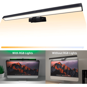 SHEIN 1pcs Computer Monitor Light Bar, Screen Monitor Light Bar for Eye Caring, 3 Color Temperature, Dimmable Lamp Bar, Touch Control, No Screen Glare Dimmable e-Reading LED USB Powered Desk Lamp for Task/Home/Office Multicolor Black-13in,Black-19.69in,wh