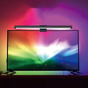 SHEIN 1pc Gaming Atmosphere Lamp For Monitor Screen With Eye Protection & Touch Control, Rgb Lights, Suitable For Desktop Computer Black one-size