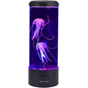 SHEIN LED Jellyfish Lava Lamp Multicolored Night Light USB Charging Desktop Round Mood Lamp Decoration Toy For Men Women Home Office Room Desk Decor (Black) Black M