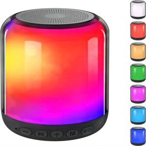 SHEIN Night Light Bluetooth Speaker, Color Changing Bedside Table Light, LED Bedside Lamp Bedroom Decor Light, Support TF Card, Birthday And Christmas Gifts For Kids, Teenage, Girls, Boys, Women, Men Black one-size