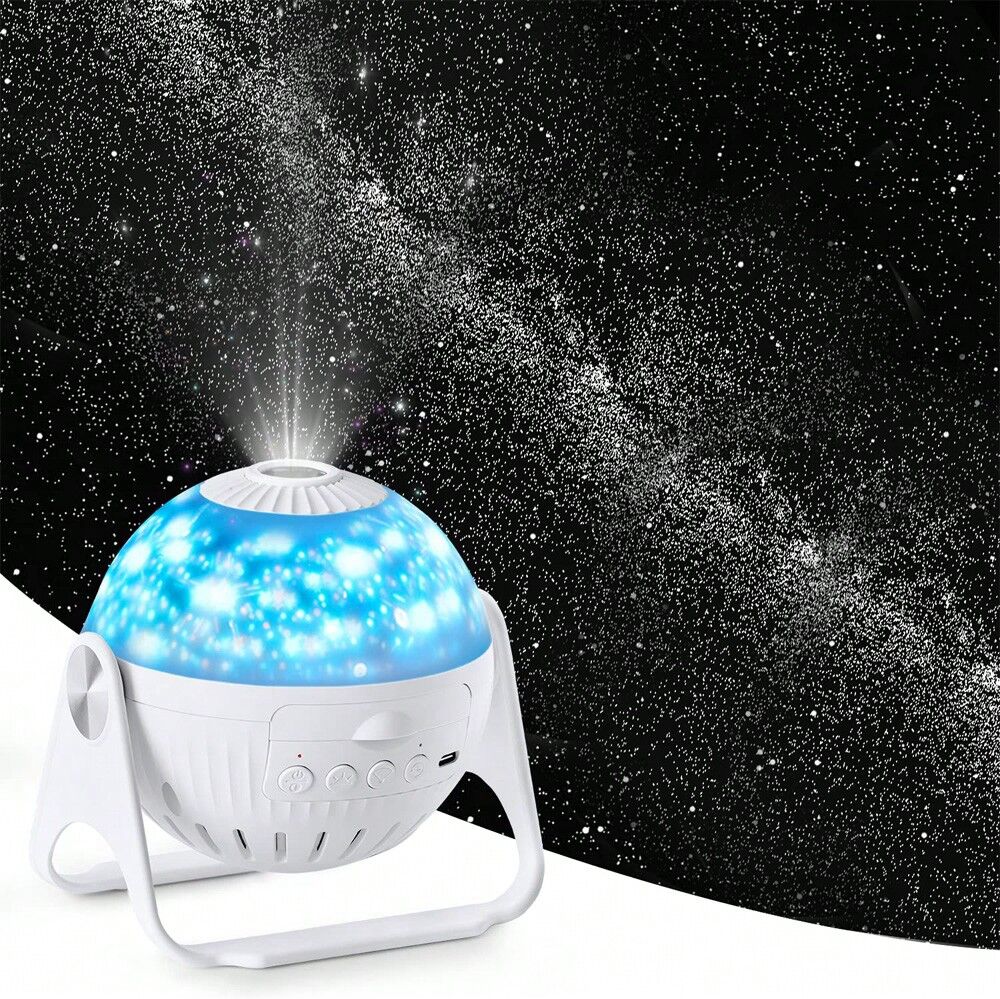 SHEIN Star Galaxy Projector Night Light Planetarium Projection Lamps 7 In 1 Constellation Projector ,360° Adjustable With Planets Nebulae Moon, Ceiling Projector For Kids Room Decor, Night Lamp Ambiance White 7-in-1 Focus Basic Model Without Bluetooth