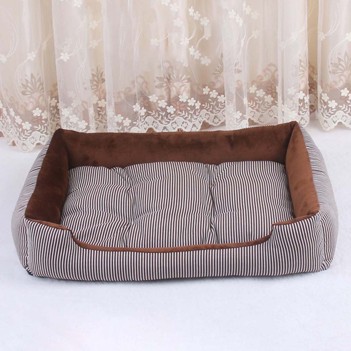 SHEIN Pet Bed, Dog House, Cat House, Teddy, Four Seasons, Suitable For Big, Medium And Small Dogs, Thick And Soft Material Coffee Brown L,M,S,XL,XXL