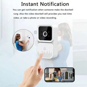 SHEIN Wifi Doorbell Camera Hd Smart Wireless Video Doorbell Camera With Two-way Audio Night Vision Pir Motion Detection And Phone App Control For Home Security White one-size