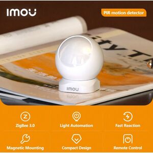 SHEIN IMOU Smart Mini PIR Motion Detector Remote Control Zigbee Light Automation Long-Lasting Battery 360° Rotation Smart Life White