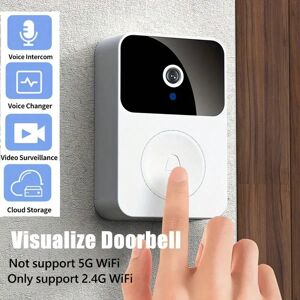 SHEIN 1pc Smart Wireless Video Doorbell With Remote Control, Two-Way Audio, Hd Night Vision, Wifi Connection, Anti-Theft Alarm And Ding-Dong Doorbell For Home Security Multicolor Black,White