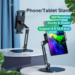 SHEIN Llano Tablet Stand Phone Holder 360° Rotation Desktop Adjustable Stable Stand For 6-12.9 Inch Black one-size