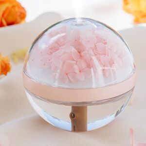 SHEIN 1pc 270ml Usb Rechargeable Ball Shaped Night Light Flower Decor Humidifier & Aromatherapy Machine, Suitable For All Seasons Pink S