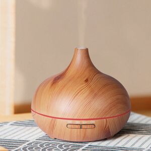 SHEIN 1PC Electric Light Wood Grain Aroma Diffuser Aromatherapy Essential Oil Air Humidifier, Onion Shape, Suitable for Home Hotel Desktop Use light wood grain US adapter,EU adapter,UK adapter,AU adapter