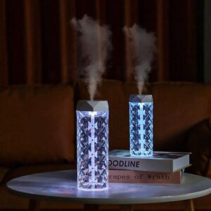 SHEIN 7 Colors Light Crystal Air Humidifier Portable Room Office Desktop Usb Charging Colorful Lamp Essential Oils Diffuser Humidifier Seven Colors-1000ml