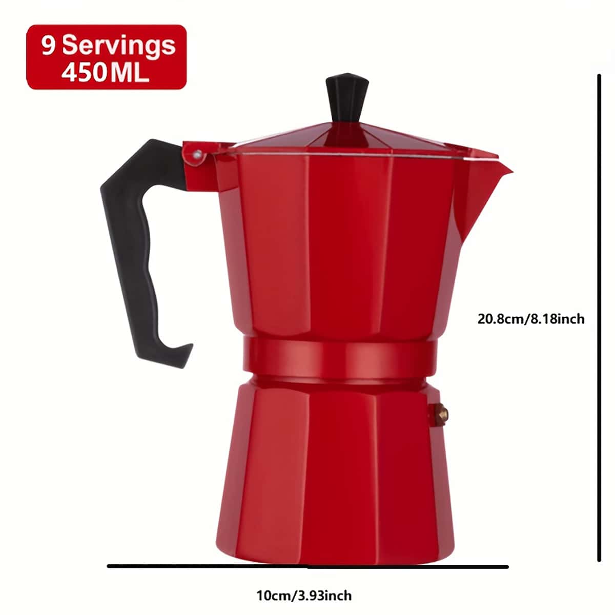 SHEIN 150/30ml Practical Aluminum Moka Pot Espresso Coffee Maker With Filter, When Using An Open Flame, Do Not Set The Fire Too High Or Exceed The Level Of The Lower Section. The Temperature During Coffee Brewing Needs To Be Over 100 Degrees Celsius, And 